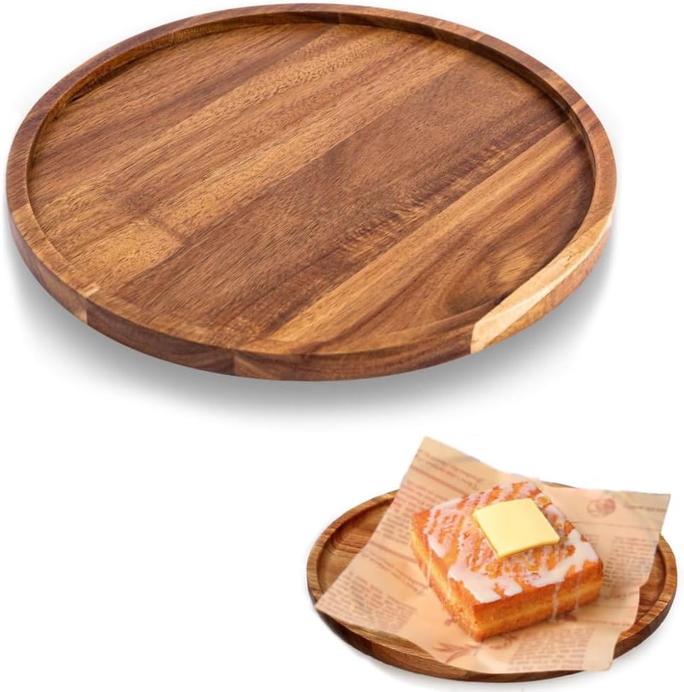 Plateau rond en bois naturel – 20 cm multifonction Vendos85 - Mathon