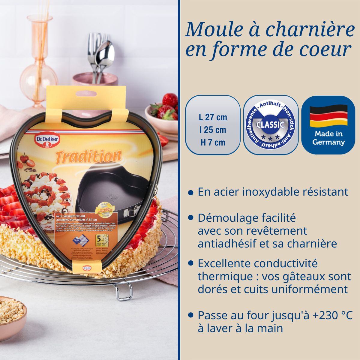 Moule à charnière en forme de cœur 25 cm Dr. Oetker Dr. Oetker - Mathon - 3