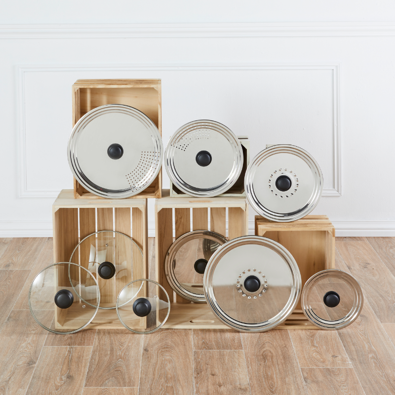 Couvercle en verre cerclé inox 28 cm Mathon - Mathon - 3