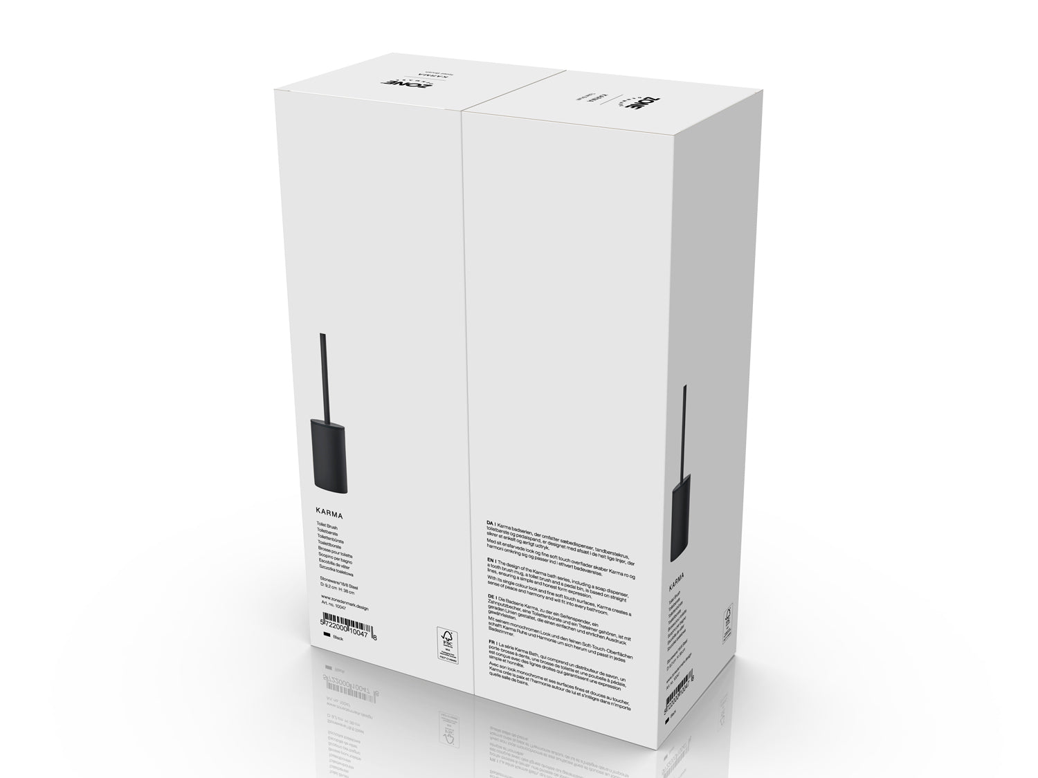 Brosse de toilette KARMA en grès et acier Noir Zone Denmark - Mathon - 3