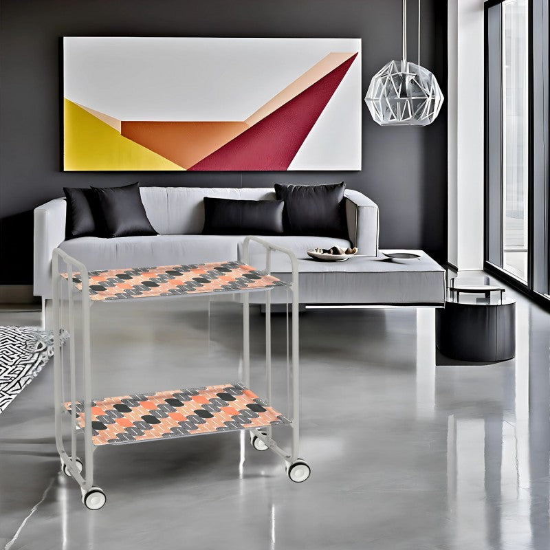 Desserte pliante 2 niveaux avec roulettes – structure gris aluminium, bauhaus Don Hierro - Mathon - 2