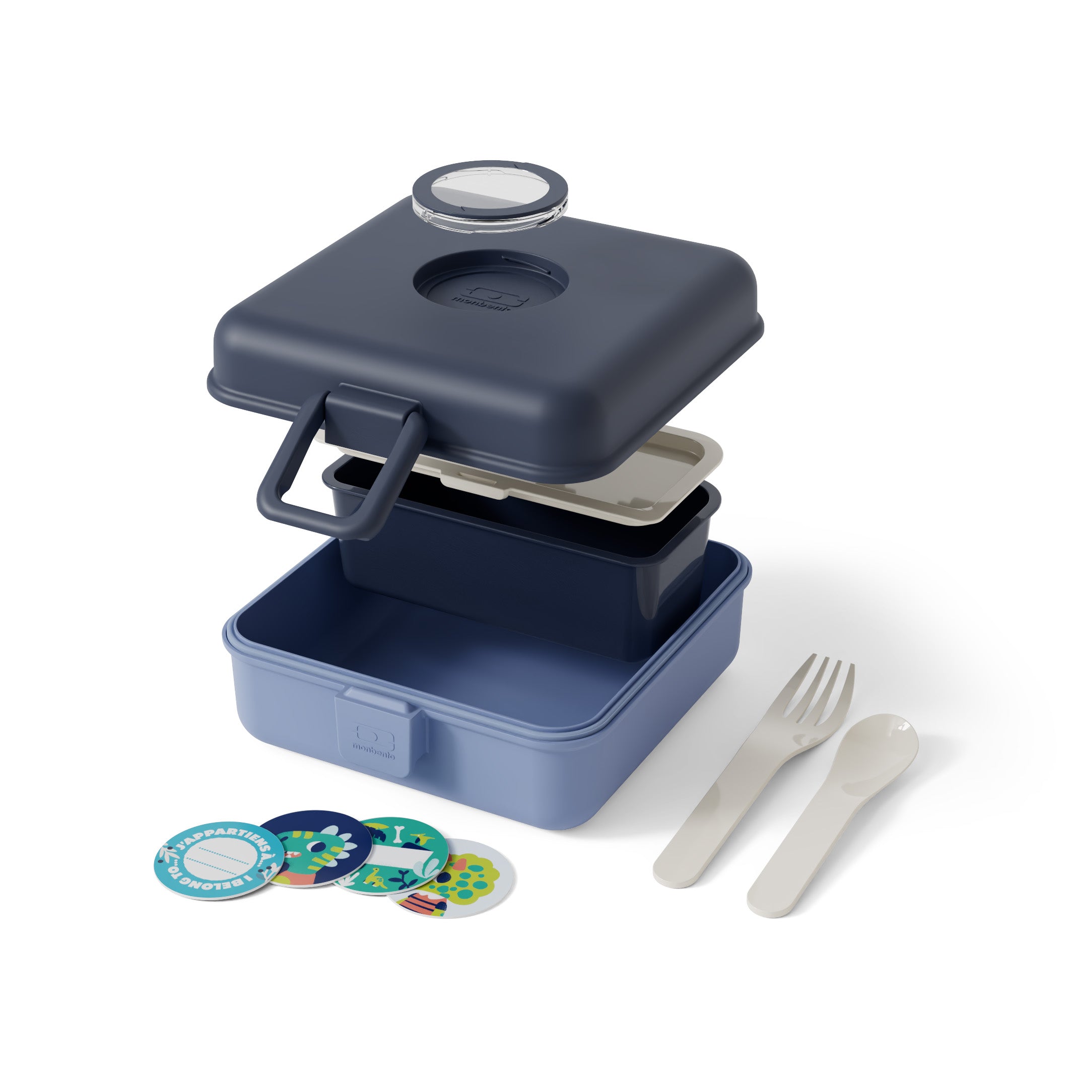 Boîte à sandwich enfant Snacky 850ml bleu Infinity Monbento - Mathon - 3