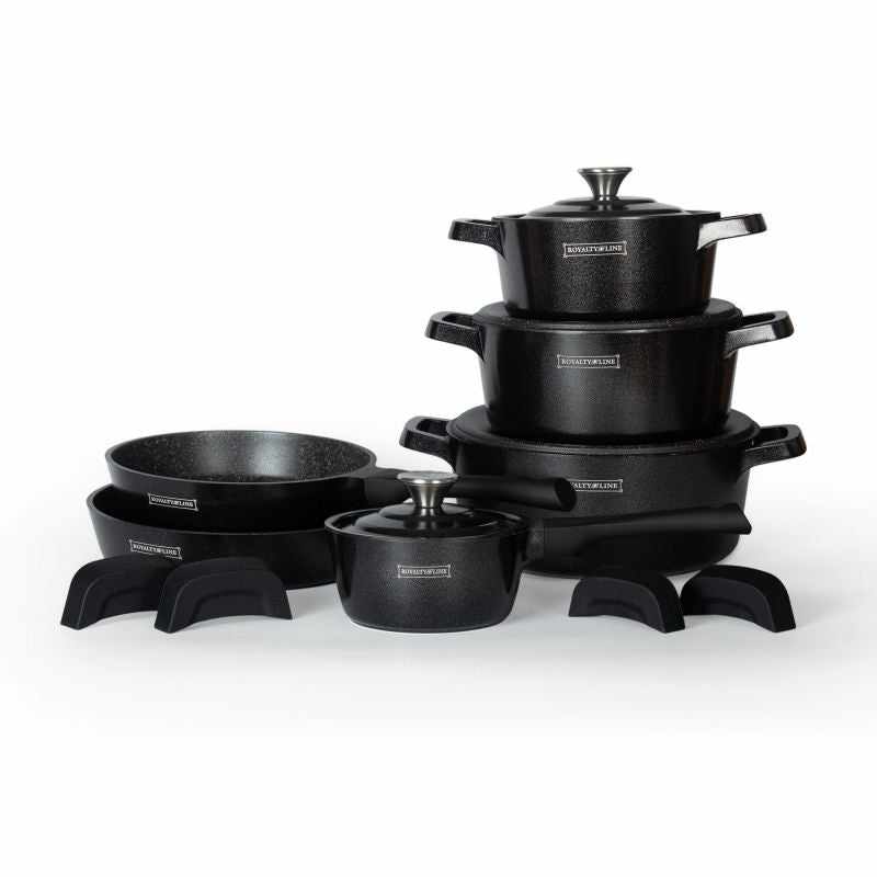 Batterie de cuisine 14 pièces Noir Royalty Line RLOS1014-BLK Royalty Line - Mathon - 2