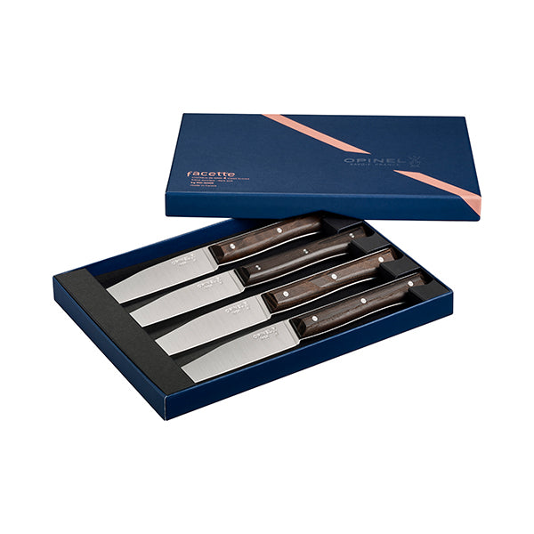 Coffret de 4 couteaux de table à lame lisse Facette frêne sombre Opinel - Mathon - 2