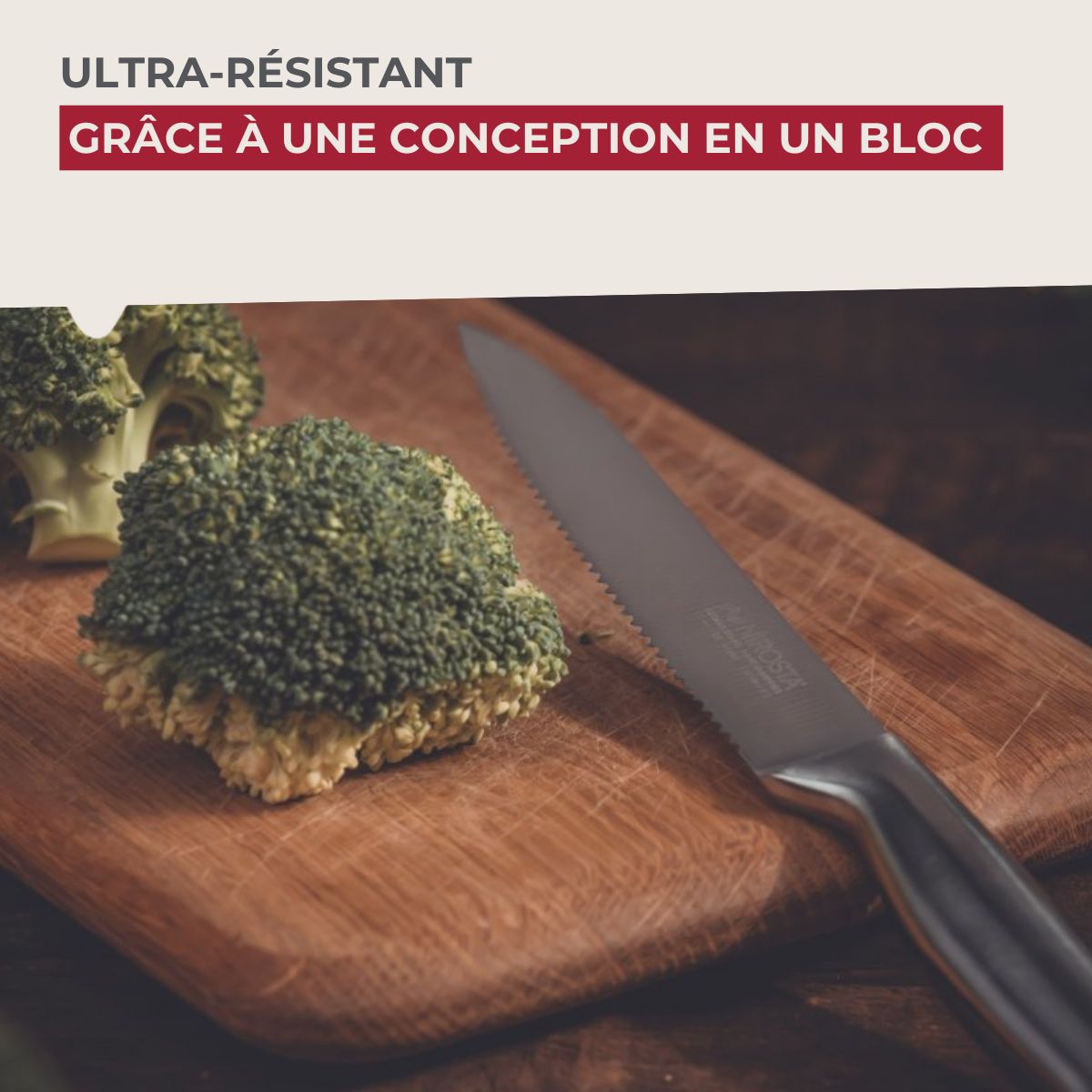 Couteau de cuisine professionnel 24 cm lame crantée  Star Nirosta - Mathon - 5