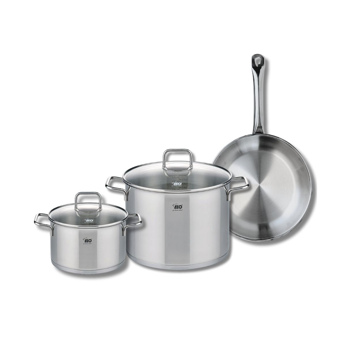 Ensemble de 1 Poêle de cuisson 28 cm et 2 faitouts 20 et 26 cm  Profi Citrin Elo - Mathon - 1