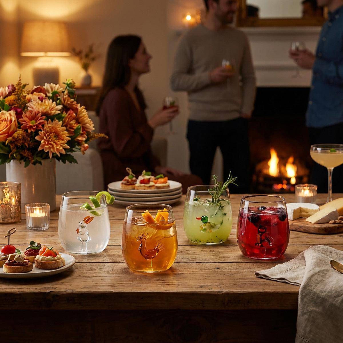 Topies - Set de 4 gobelets assortis : chat, coq, lapin et canard Médard de Noblat - Mathon - 2