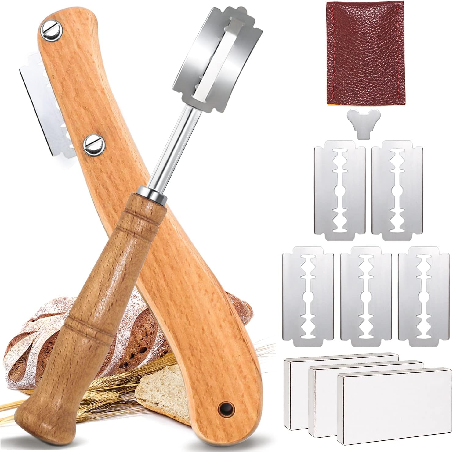 Couteau à Pain en Bois avec 20 Lames Interchangeables Vendos85 - Mathon