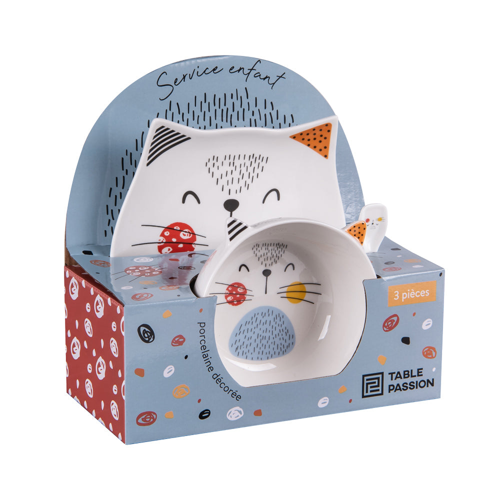 Service enfant 3 pièces chat Table passion - Mathon - 2