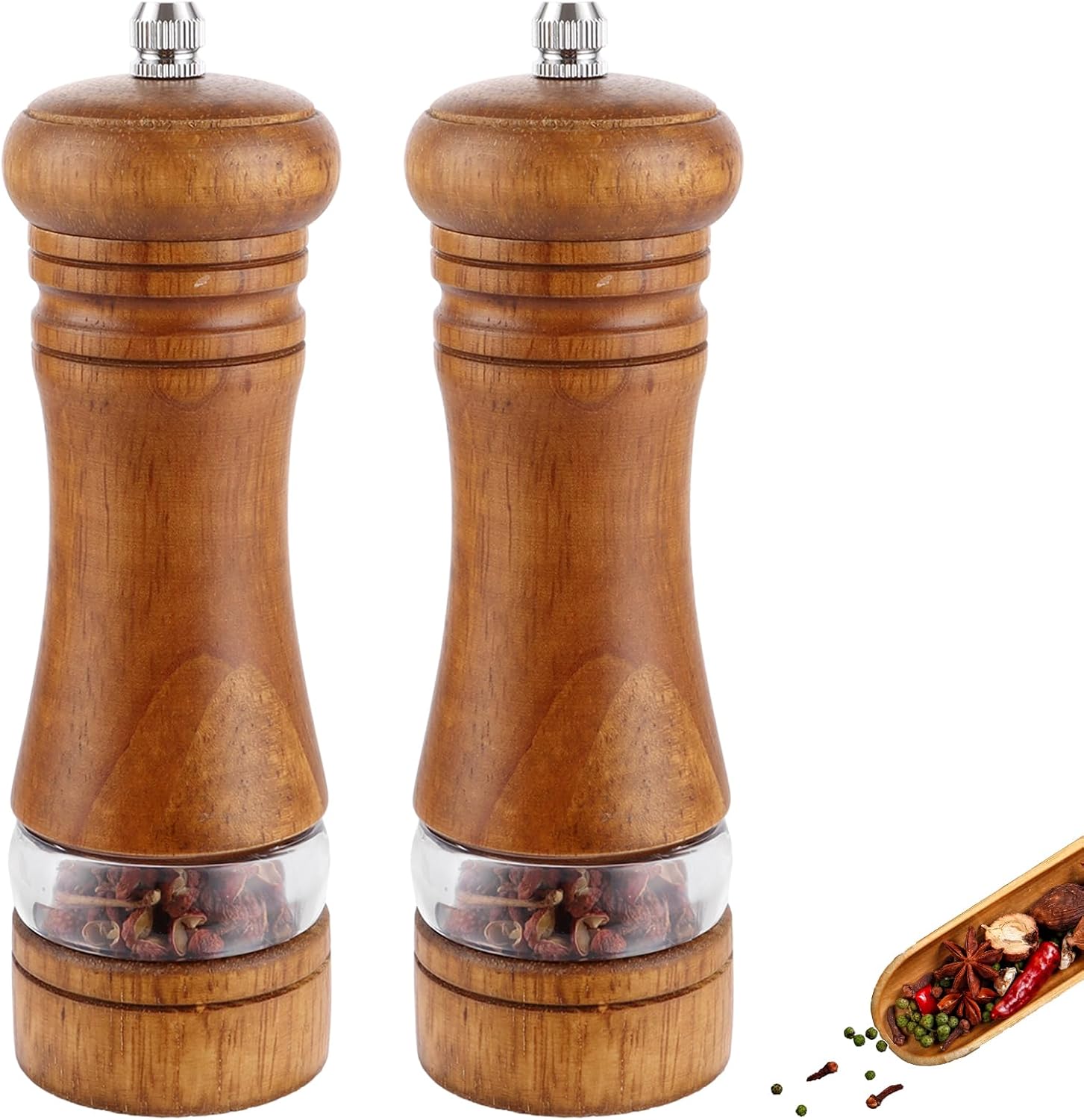 Lot de 2 moulins à sel et poivre en bois Vendos85 - Mathon