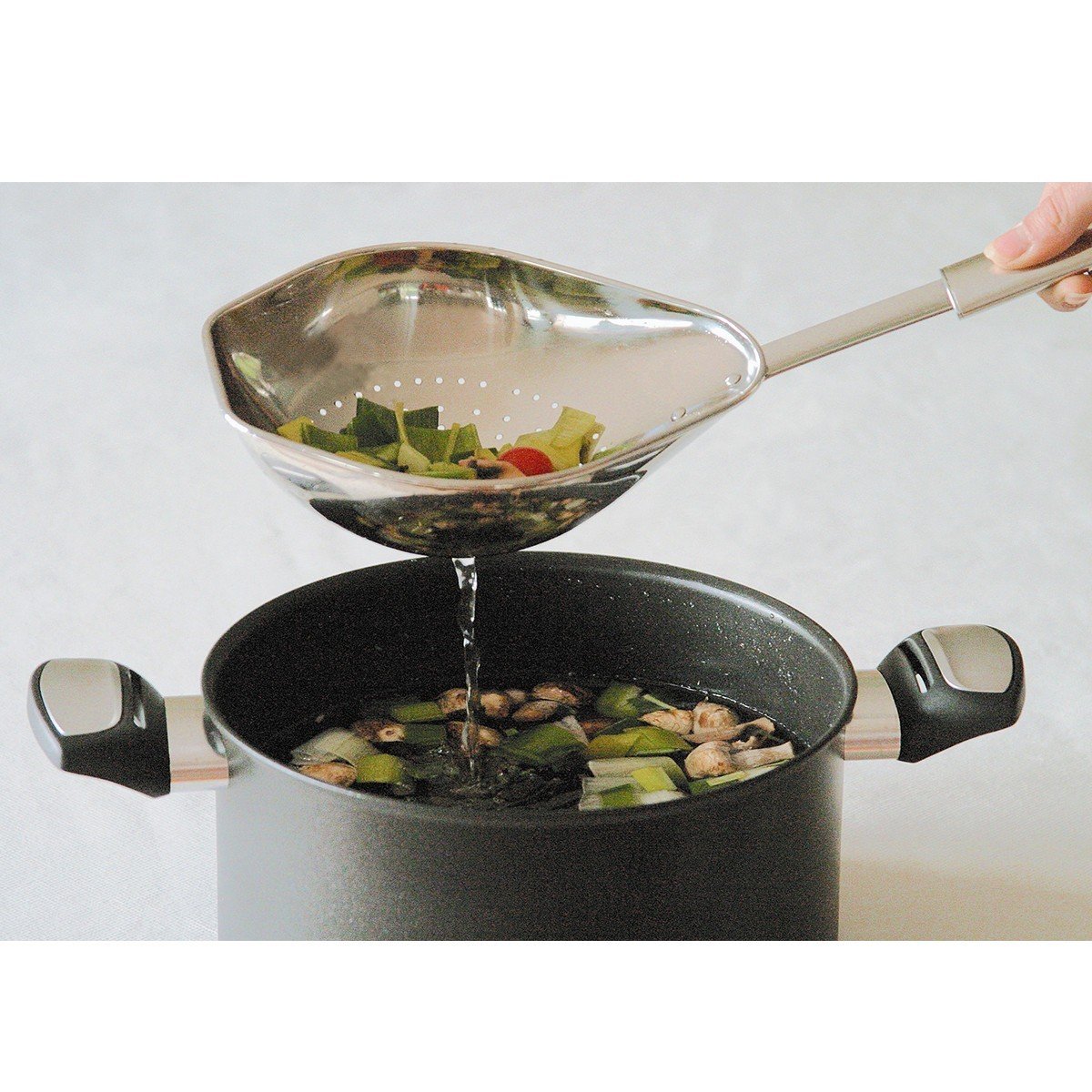 Écumoire inox 18/10 gris 41.8 x 18 cm Astuceo - Mathon - 3