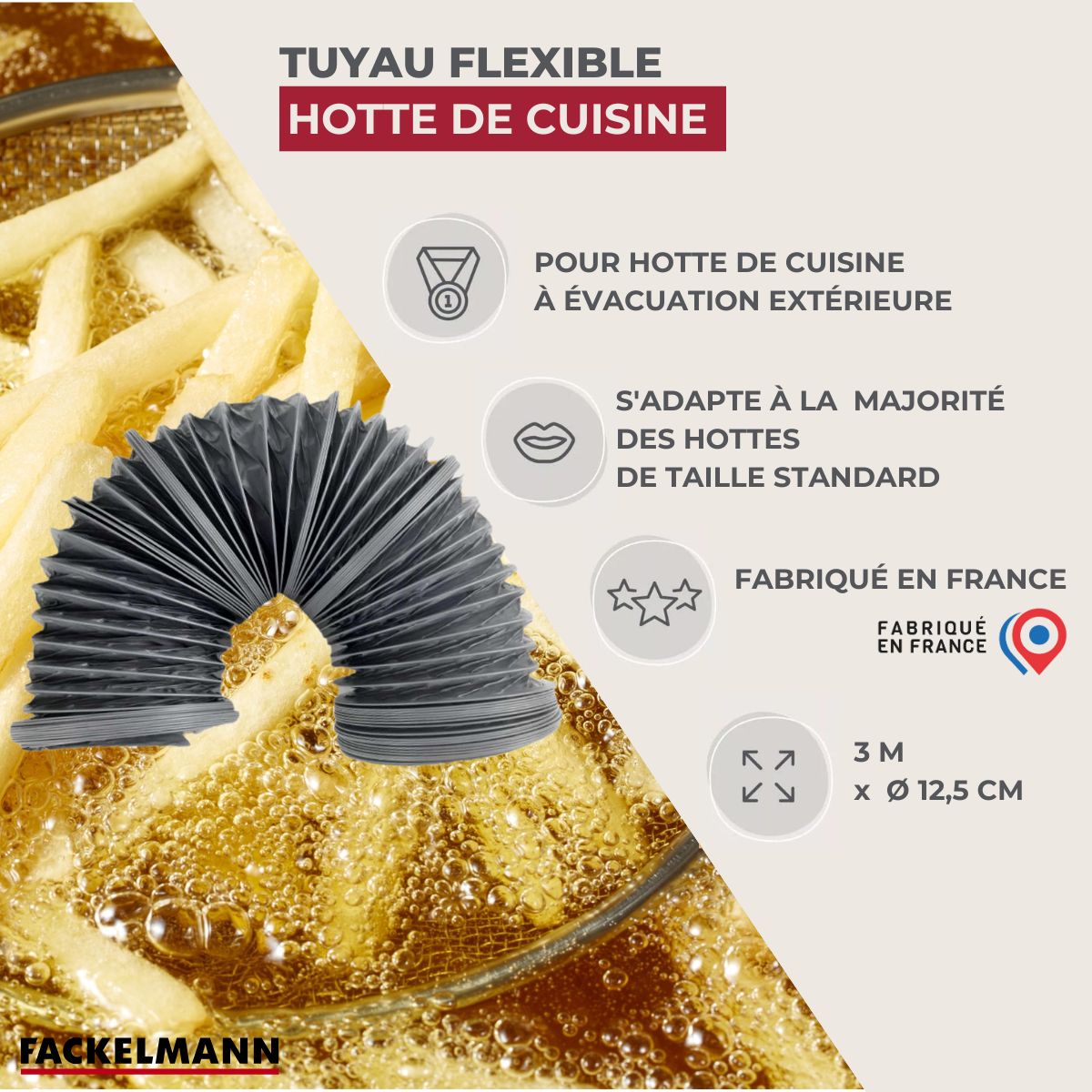 Tuyau Evacuation Hotte de Cuisine Fackelmann - Mathon - 3