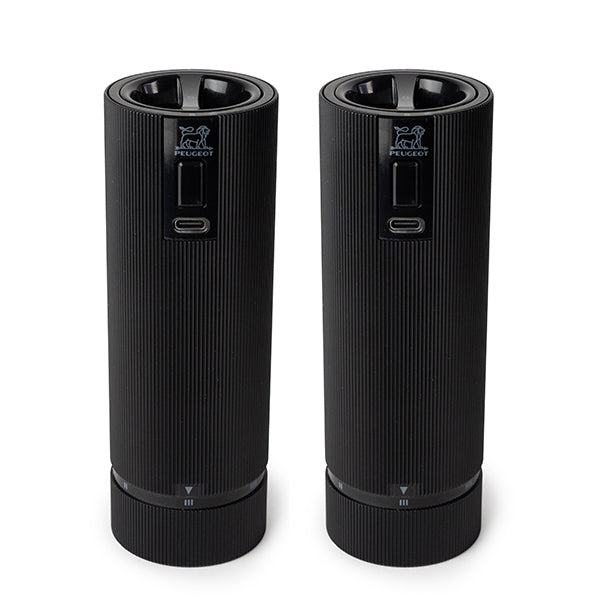 Coffret duo de moulins à poivre et à sel électriques Line noir mat 15 cm Peugeot - Mathon - 1