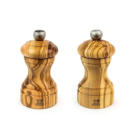 Duo moulin à sel et poivre manuel en bois d’olivier Bistro 10 cm Peugeot - Mathon - 1