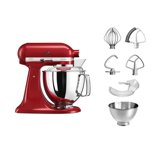 Robot artisan Rouge Empire 5KSM175PS avec accessoires supplémentaires Kitchenaid - Mathon - 1