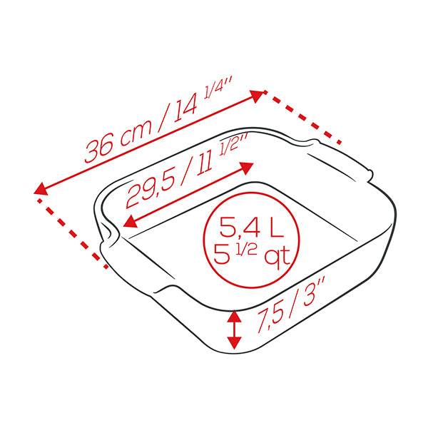 Plat à four céramique Appolia carré rouge 36 cm Peugeot - Mathon - 2