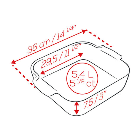 Plat à four céramique Appolia carré rouge 36 cm Peugeot - Mathon - 2