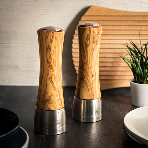 Moulin à sel Madras 21 cm en inox et bois d