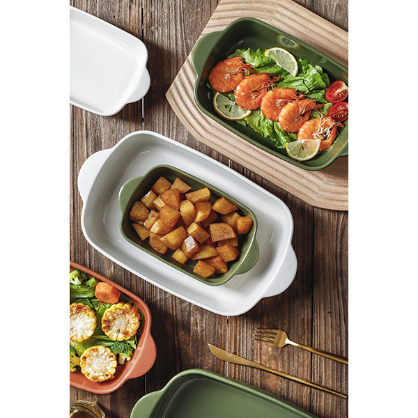 Plat à four rectangulaire Octave en grès vert 21,8 x 13,5 cm  Menastyl - Mathon - 3