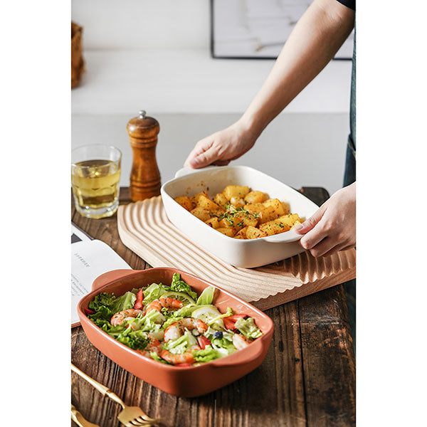 Plat à four rectangulaire Octave en grès beige 27,3 x 16,5 cm Menastyl - Mathon - 2