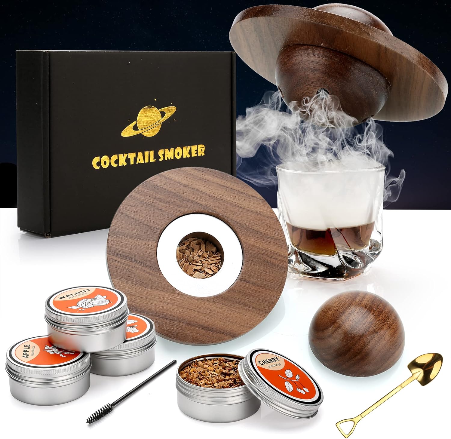 Kit Fumeur à Cocktail Saturne avec Copeaux de Bois Vendos85 - Mathon