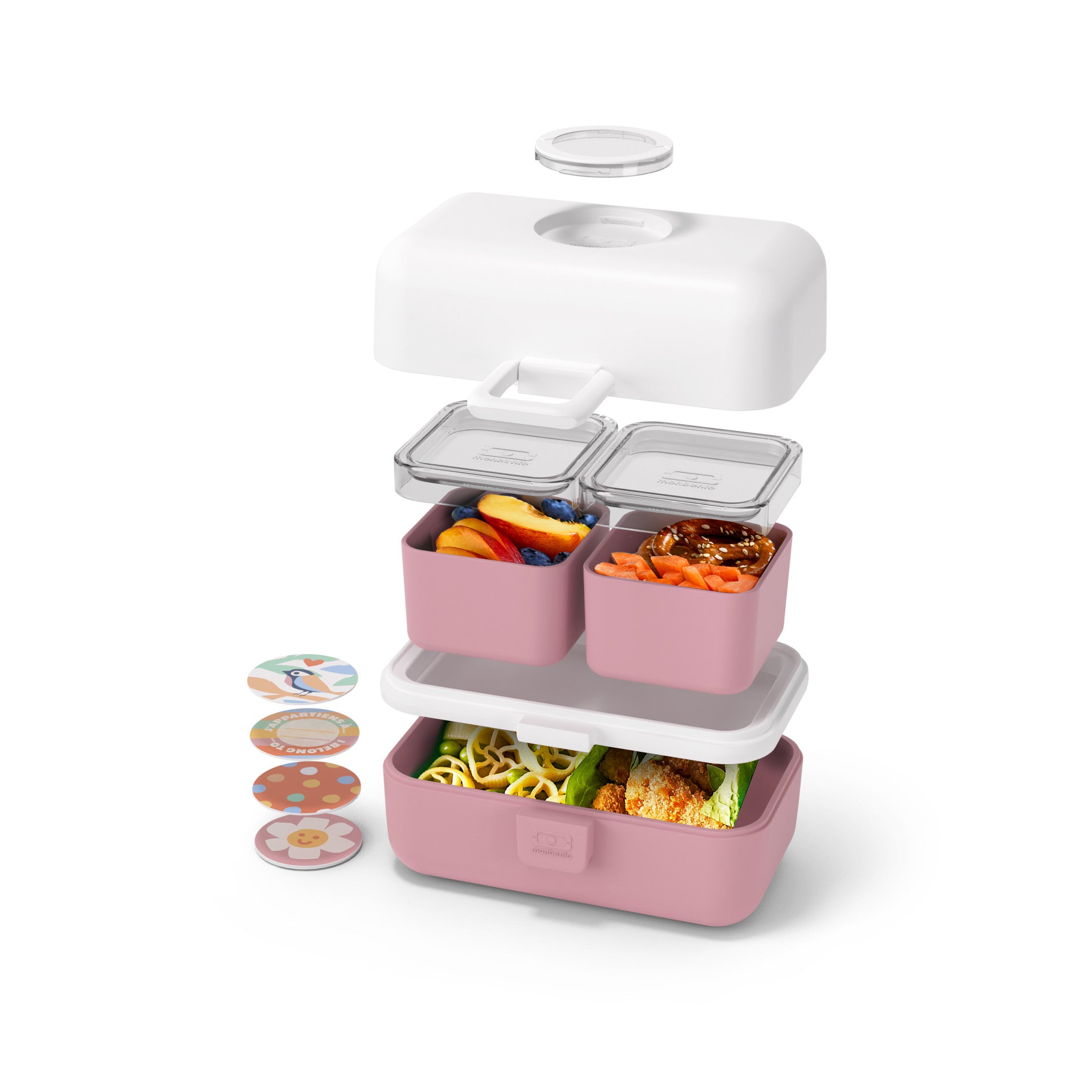 Lunch box à compartiments pour enfant Tresor 800ml Blanc/Rose Monbento - Mathon - 4