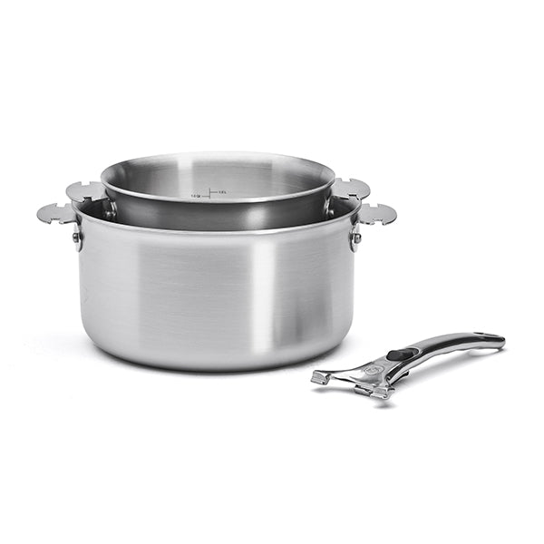 Set 2 casseroles inox Alchimy Loqy 16 et 20 cm et poignée amovible De Buyer - Mathon - 1