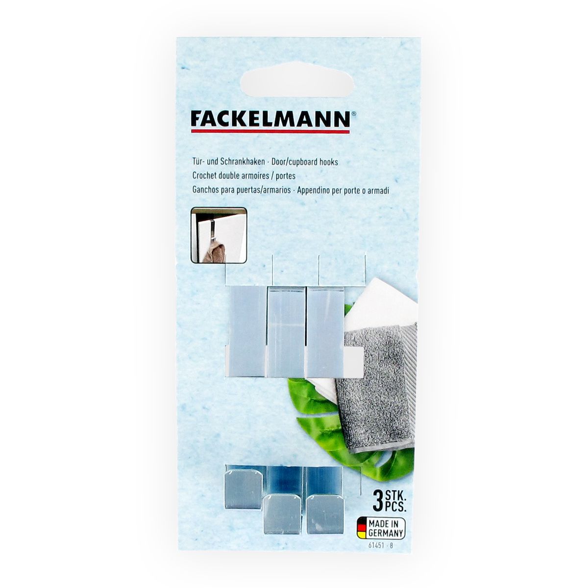 Lot de 3 crochets pour porte et placard  Tecno Fackelmann - Mathon - 2