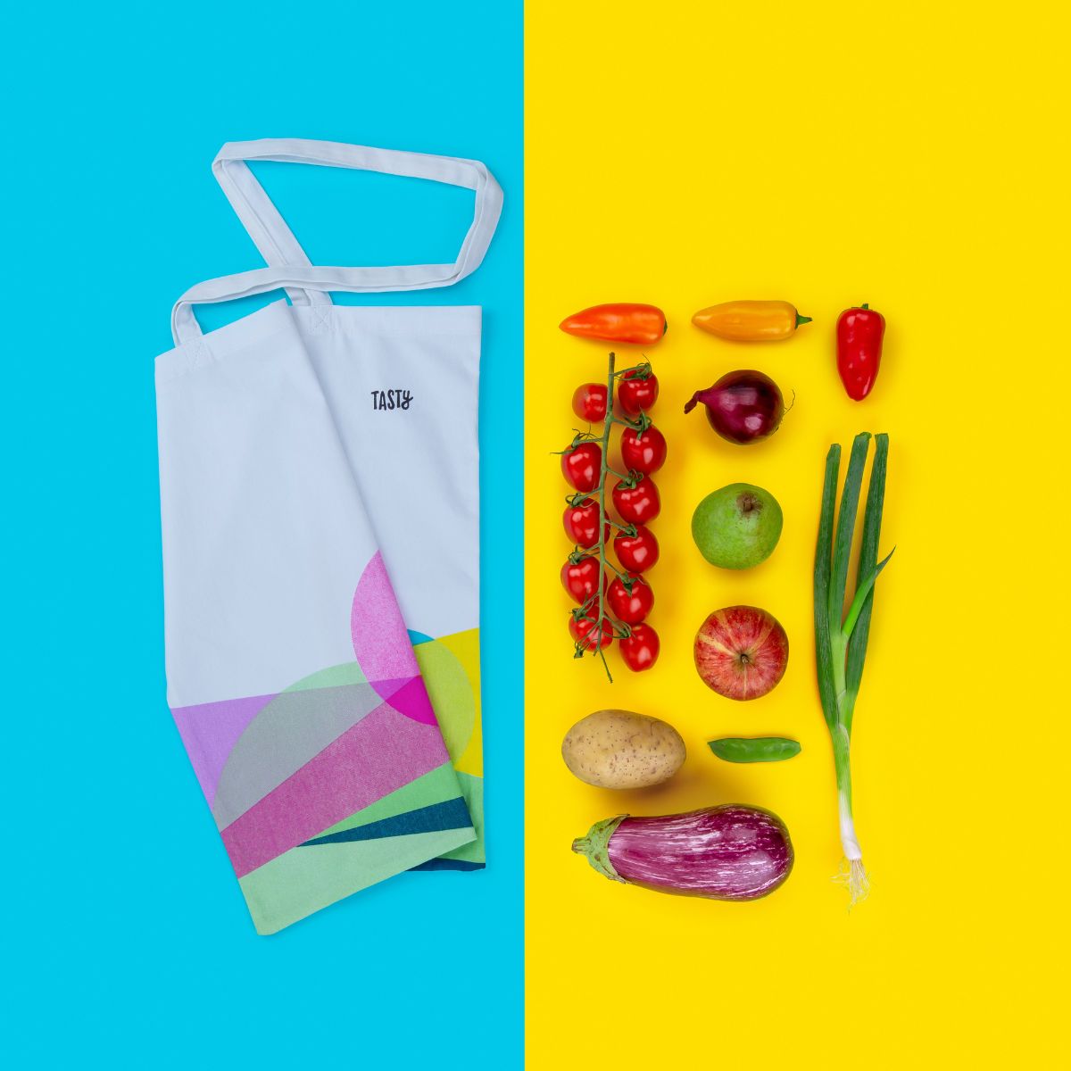 Sac de course type en coton Tasty Green Tasty - Mathon - 2