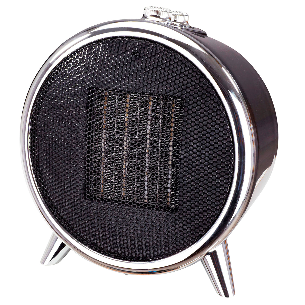 Chauffage Céramique, 2 Puissance, Portable, Thermostat Automatique Design Modern 1500 Noir/Argent HT1129 - Mathon - 1