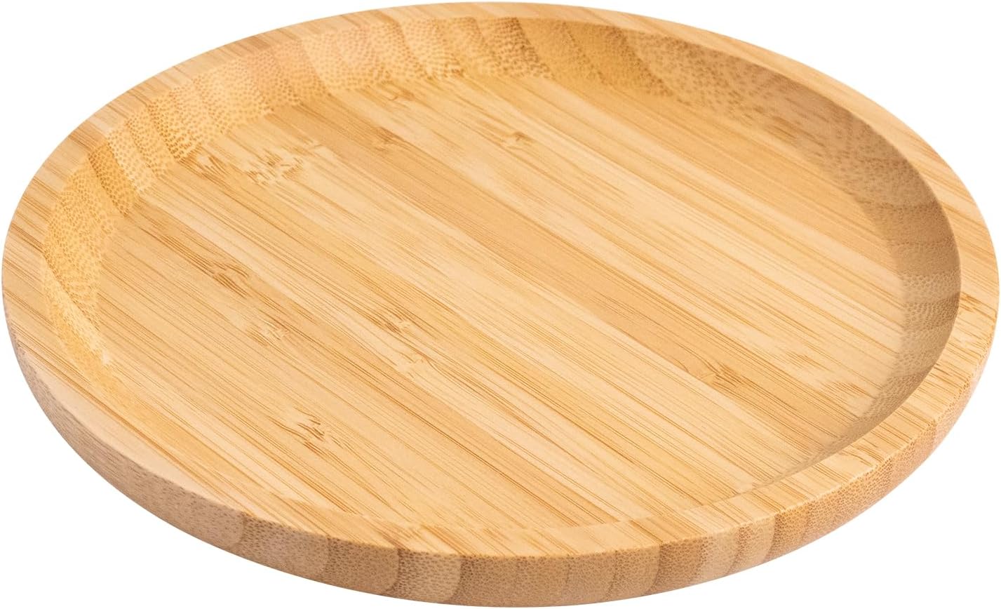 Petit plateau rond en bambou naturel multifonction Vendos85 - Mathon