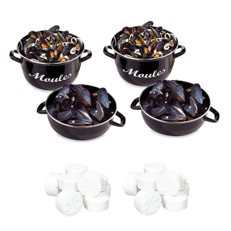 Lot de 2 marmites à moules 18 cm et tubes de 20 lingettes magiques - Mathon - 1