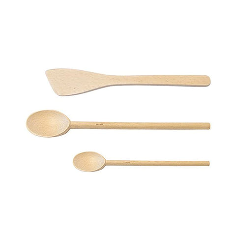 Lot de 2 cuillères et 1 spatule en bois blanc naturel Roger Orfèvre - Mathon