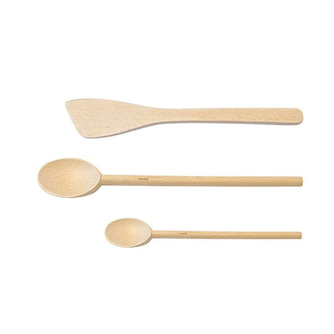 Lot de 2 cuillères et 1 spatule en bois blanc naturel Roger Orfèvre - Mathon