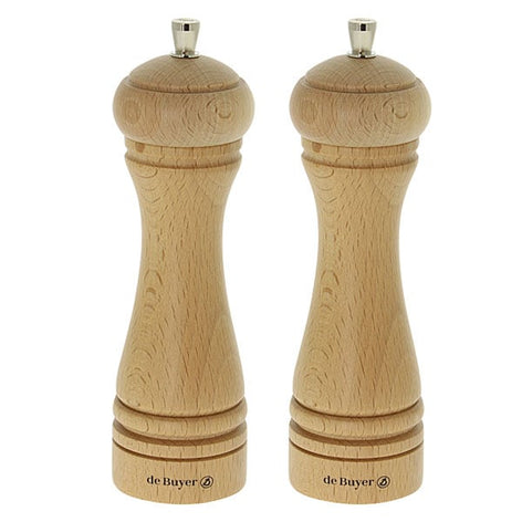 Lot moulins à poivre et à sel JAVA naturel 18 cm De Buyer - Mathon