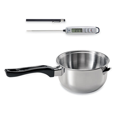 Lot casserole bain-marie inox et thermomètre digital de cuisine à sonde Mathon - Mathon - 1
