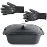 Lot cocotte légère rectangulaire 7,7 L en fonte d’aluminium 34,5 cm et 2 gants antichaleur grand modèle Mathon - Mathon - 1