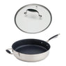 Lot sauteuse antiadhérente inox avec contre-poignée et couvercle en verre Excell’Inox 28 cm Mathon - Mathon - 1