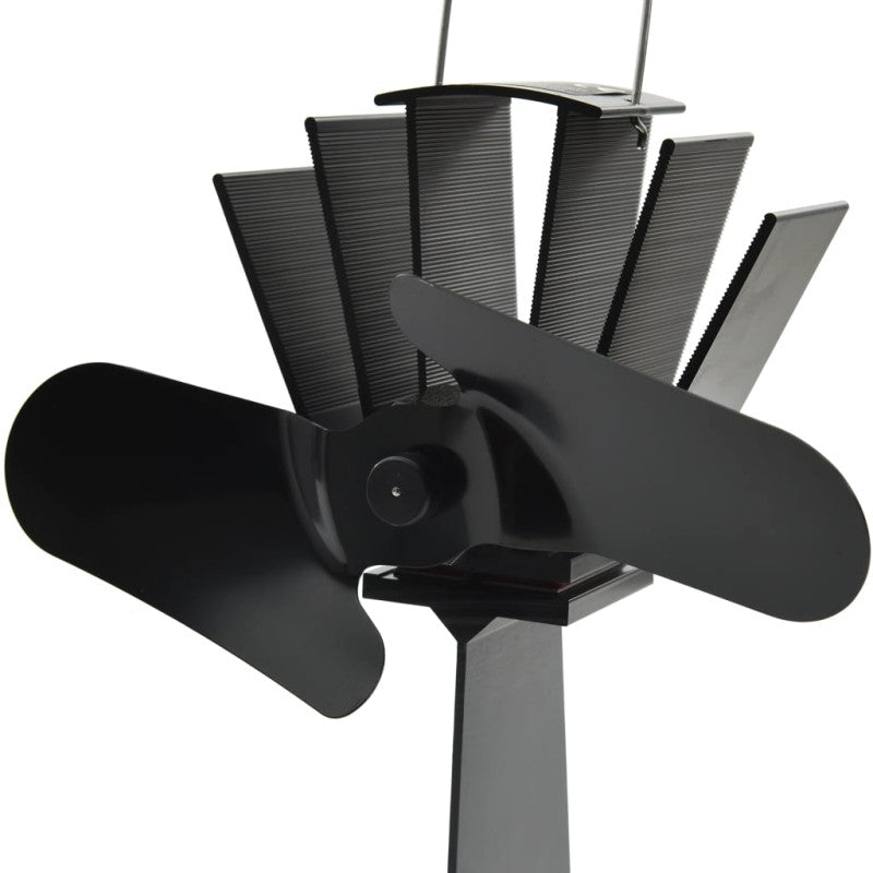 Ventilateur De Poêle Alimenté Par Chaleur 2 Pales Noir VIDAXL - Mathon - 5