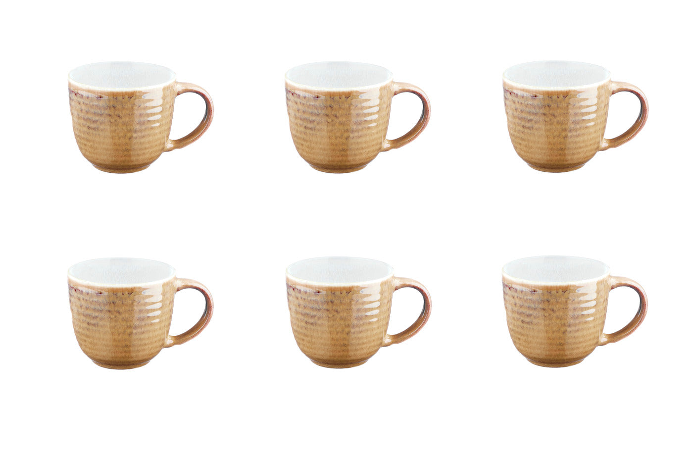 Lot de 6 mugs en grès beige 30cl Björn - Mathon - 1