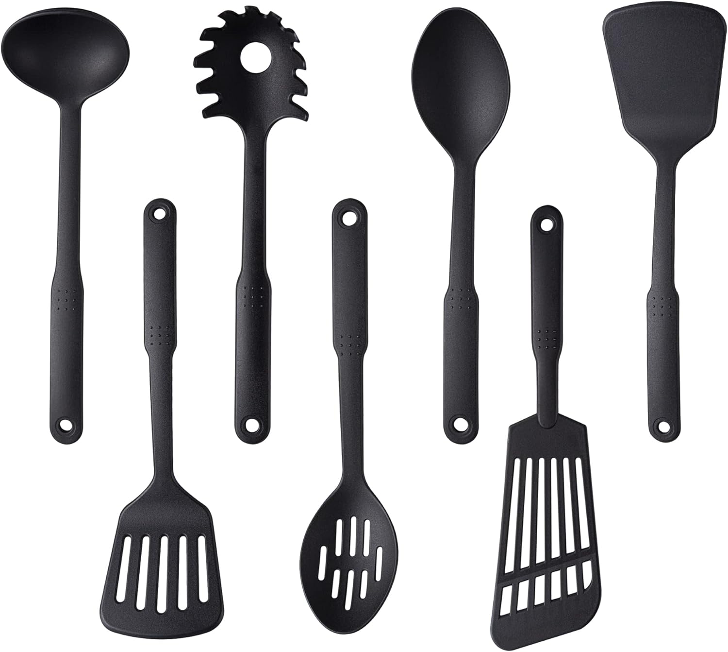 set de 7 Ustensiles de Cuisine en Nylon noir Vendos85 - Mathon
