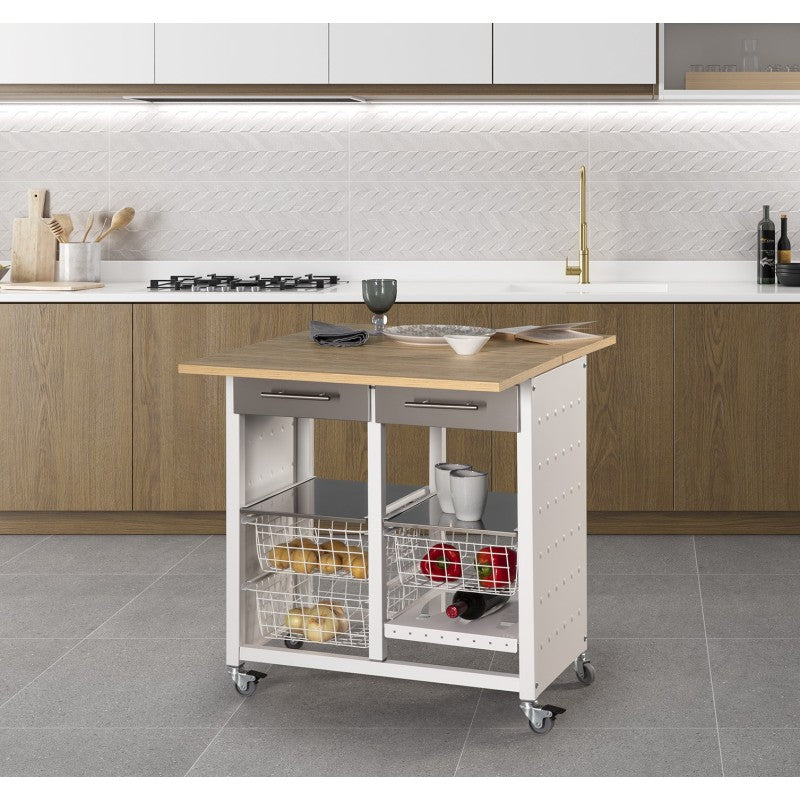 Desserte de cuisine double convertible en table d