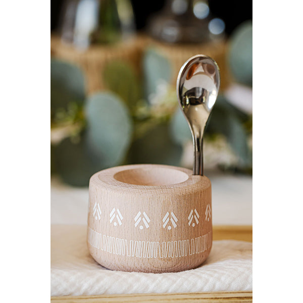 Coffret coquetier et cuillère Piou Indienne rose Roger Orfèvre - Mathon - 3