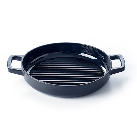 Poêle grill en fonte émaillée 28 cm Nori 3 L noir Beka - Mathon - 1
