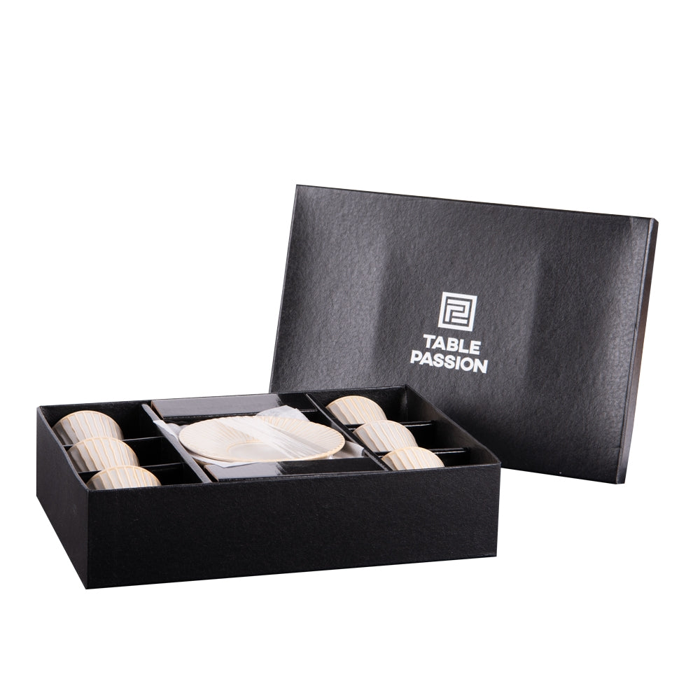 Coffret de 6 tasses à café avec sous tasses Liv Table passion - Mathon - 2