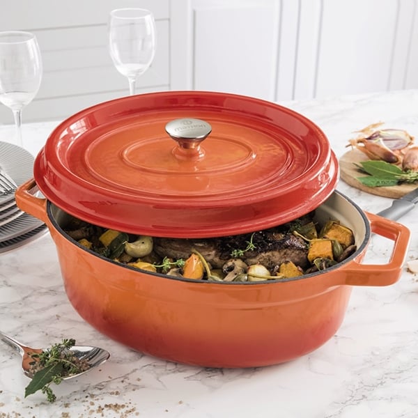 Cocotte en fonte orange ovale 33 cm 6 L Mathon - Mathon - 2