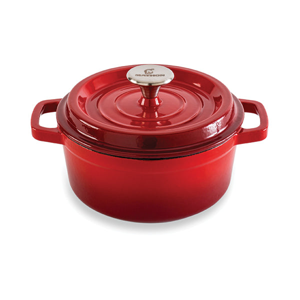 Cocotte en fonte ronde 20 cm 2,3 L rouge Mathon - Mathon