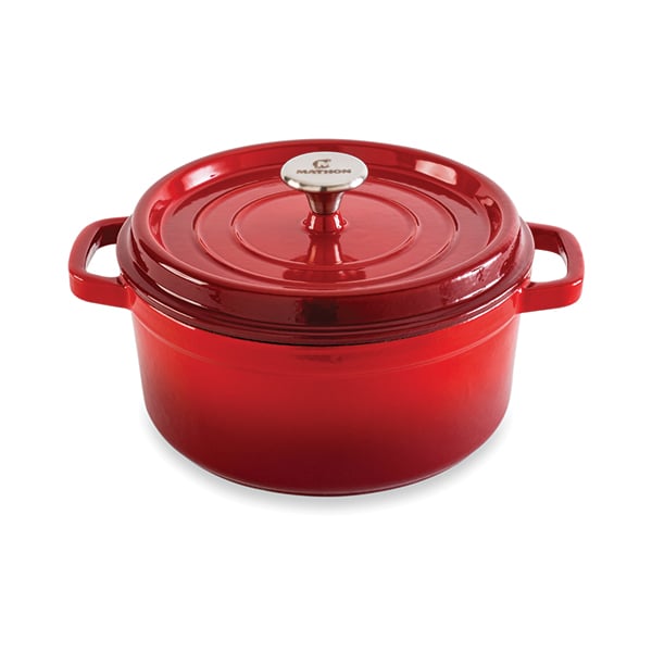 Cocotte en fonte ronde 24 cm 3,7 L rouge Mathon - Mathon - 1