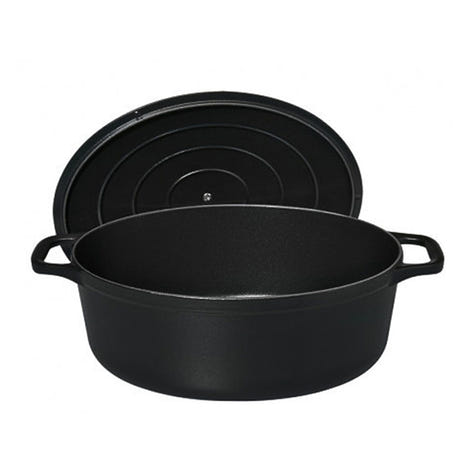 Cocotte ovale en fonte émaillée 31 cm noir mat Chasseur - Mathon - 2