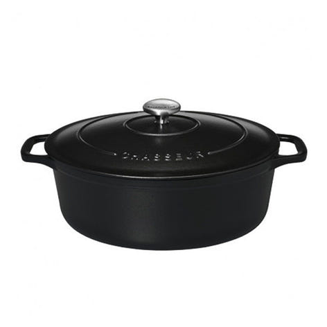 Cocotte ovale en fonte émaillée 33 cm noir mat Chasseur - Mathon - 1
